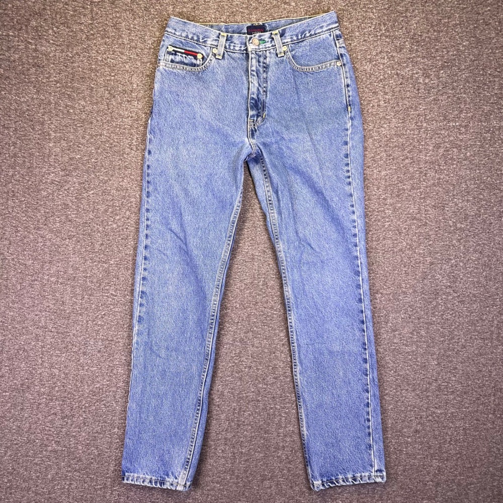 VTG 90s Tommy Hilfiger Jeans Womens 7/30 Retro Slim Casual High Rise Mom USA Y2K